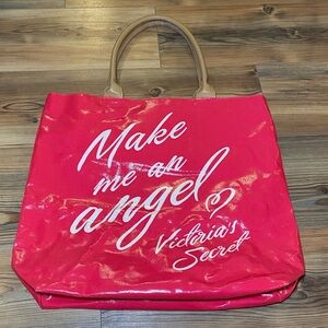 VS Victoria’s Secret Large Weatherproof Pink Tote Make Me An Angel